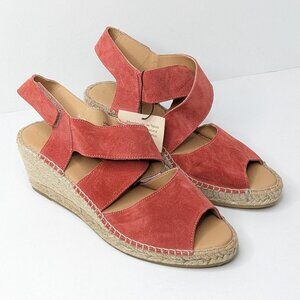 Gaimo Mare Espadrille Wedge Sandals, Red Suede, Women's 9.5